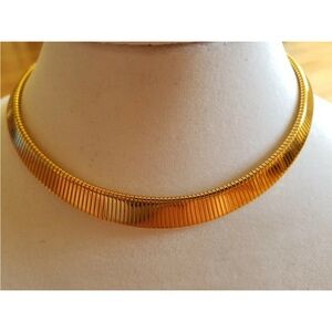 Vintage Tubogas gold Collar Necklace. High quality 70’s- 80’s Bulgary style